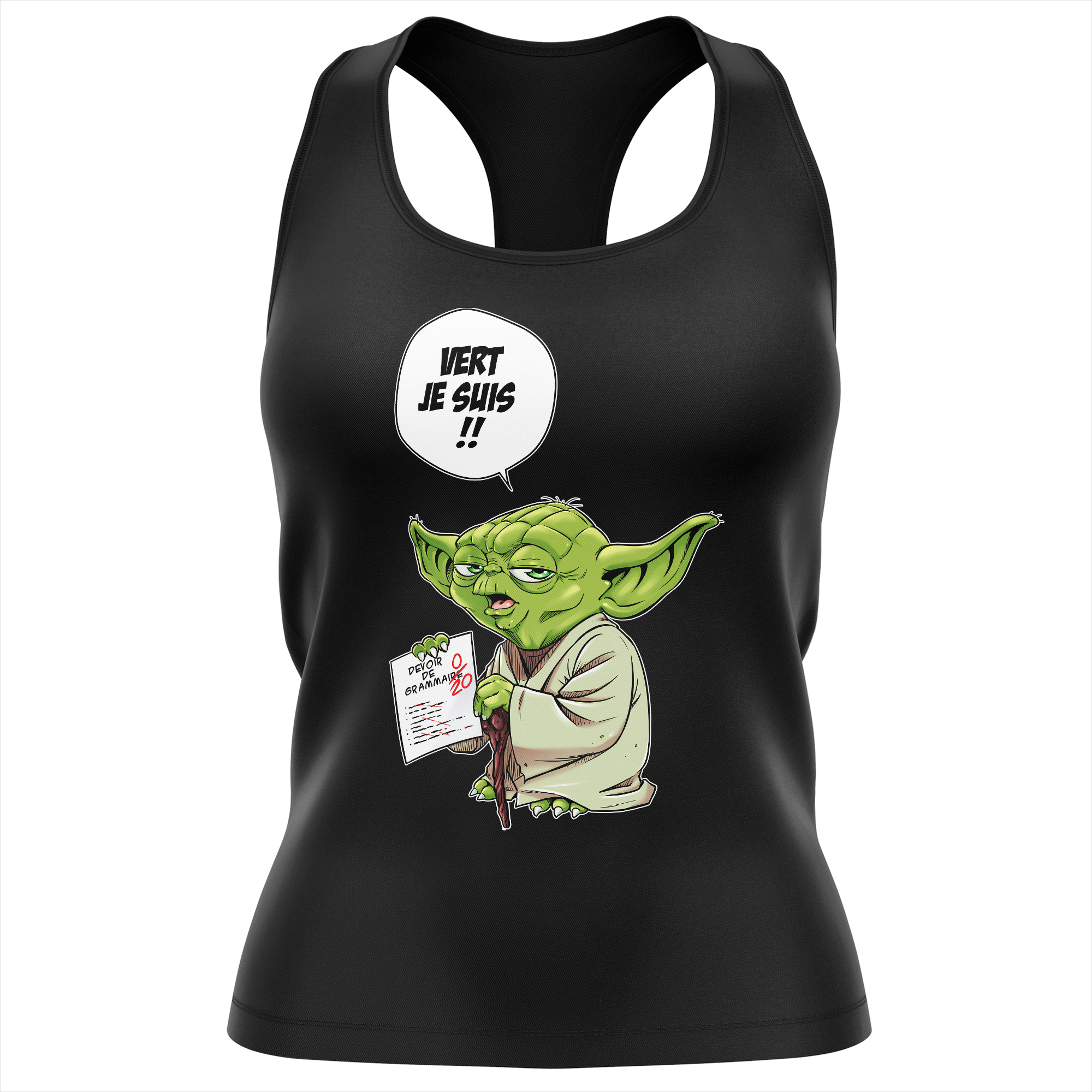 Debardeur Femme Parodie Star Wars Yoda Vert Je Suis Debardeur De Qualite Premium De Taille 1104 Imprime En France