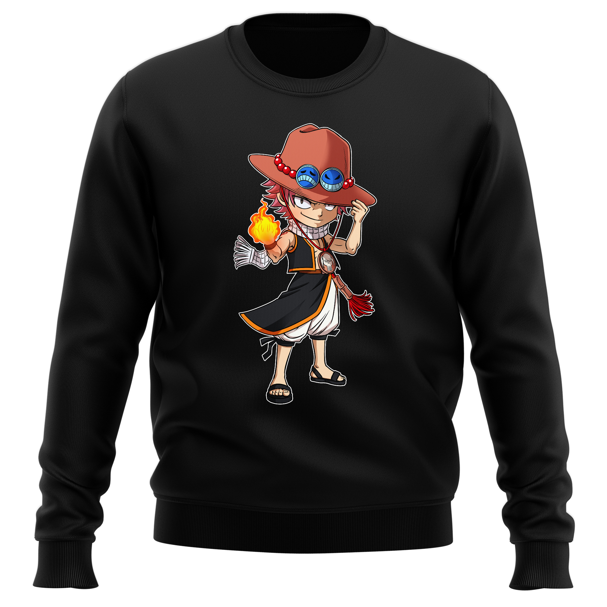 One Piece Parody Black Pullover One Piece Fairy Tail And Natsu Funny One Piece Parody High Quality Pullover Ref 9