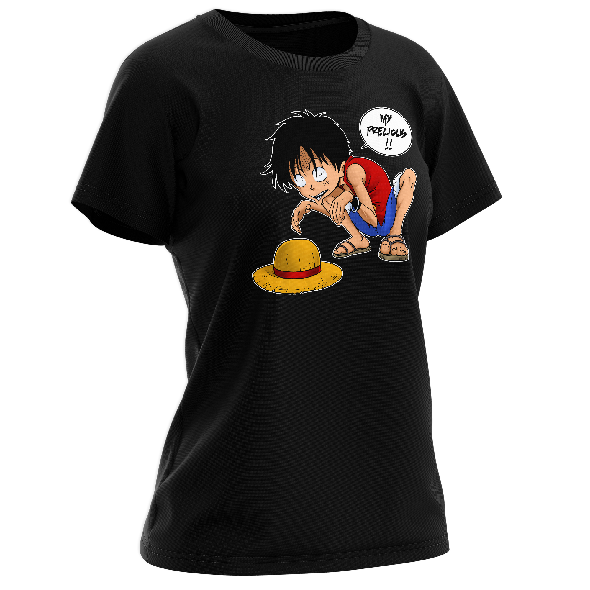 One Piece Parody Women S T Shirt Luffy And Gollum My Precious Funny One Piece Parody High Quality T Shirt Size 852 Ref 852