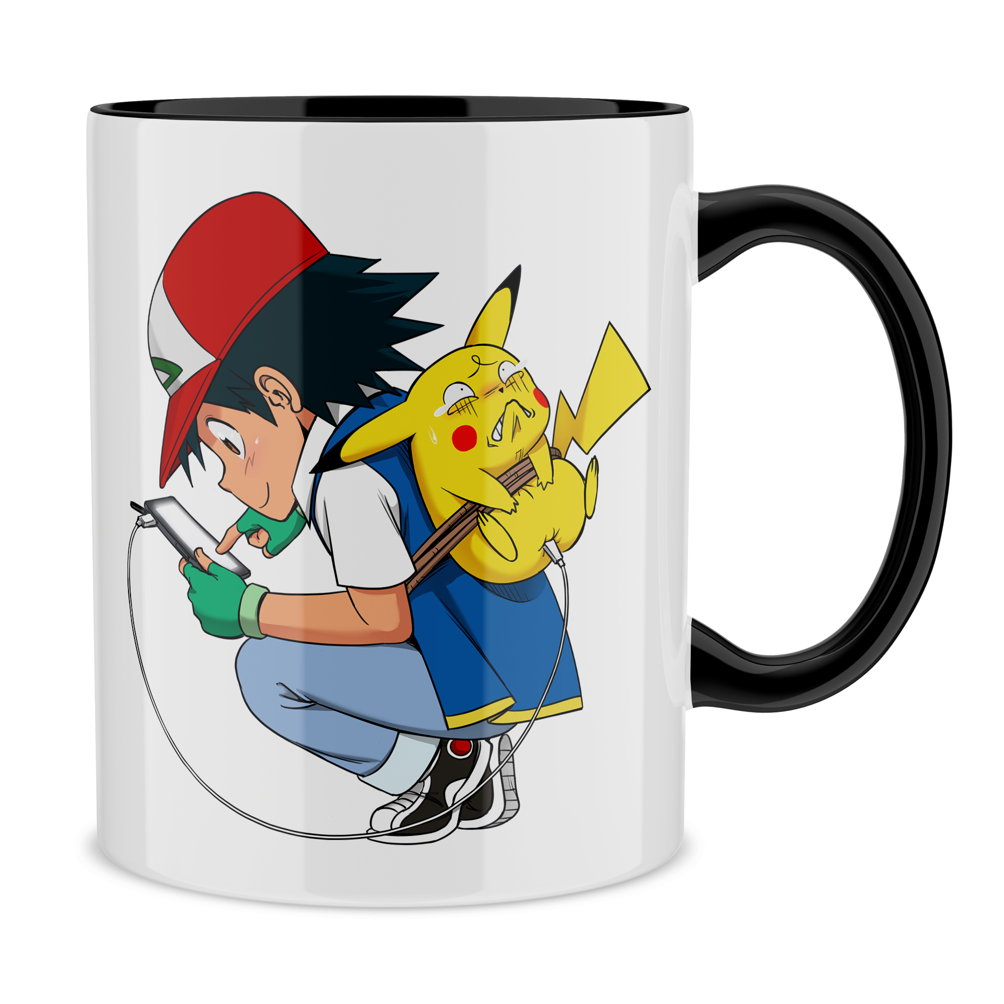 Mug Avec Anse Et Interieur De Couleur Parodie Pokemon Pikachu Plus De Probleme De Batterie Mug De Qualite Superieure Imprime En France