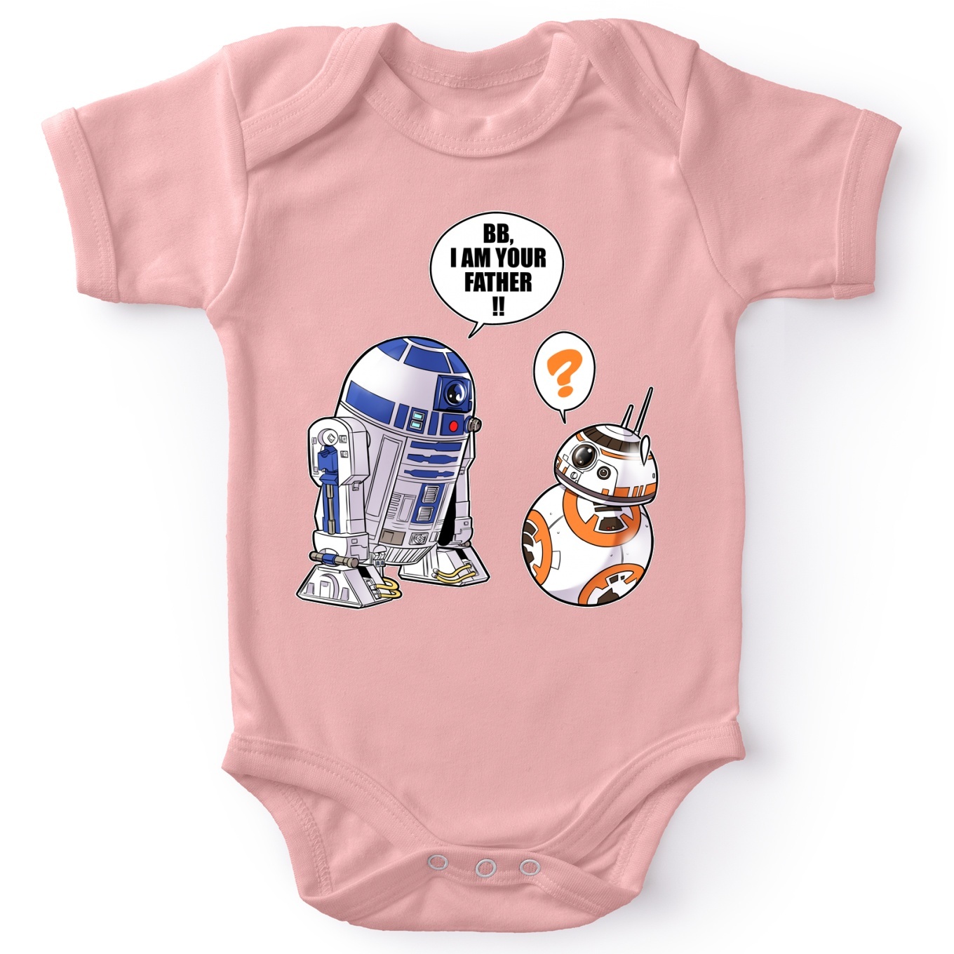 Schipbreuk Moderator Samenwerking Star Wars Parody Pink Short-sleeved baby bodysuit (Girls) - R2-D2 and BB-8  (Funny Star Wars Parody - High Quality Babygrow - Size 862 - Ref : 862)