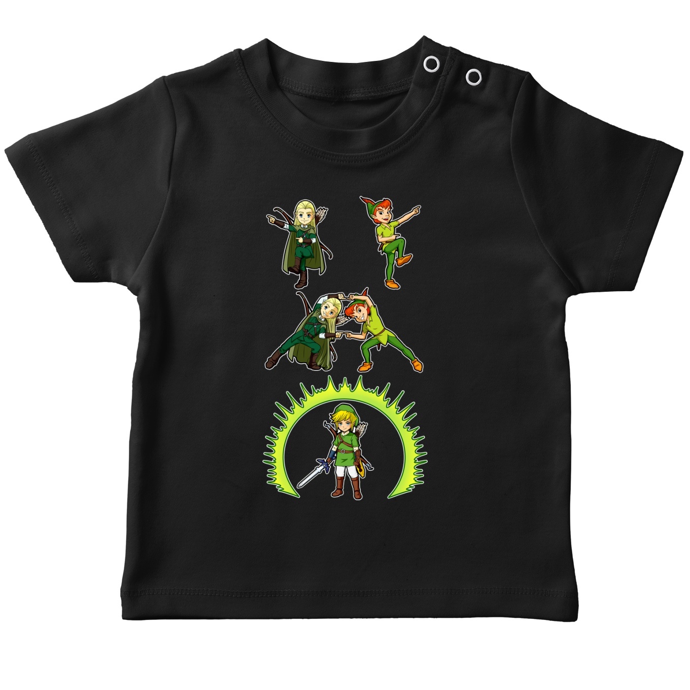 Zelda Parody Black Baby s T shirt Link and Legolas Funny Zelda