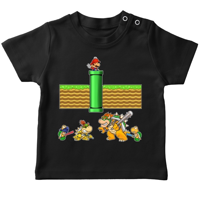 Cappello Bambino e Bambina Nero parodia Super Mario - Mario, Bowser, Bowser  Jr e Koopa Troopa (Cappello di qualità premium - Stampata in Francia - 469  - Rif : 469)