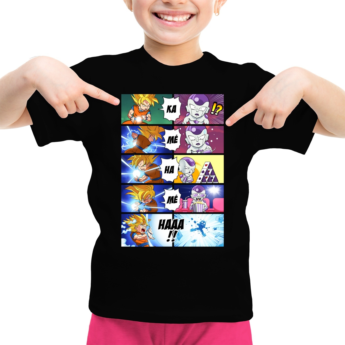 Dragon Ball Z DBZ Parody Black Girls Kids T shirt Son Goku and