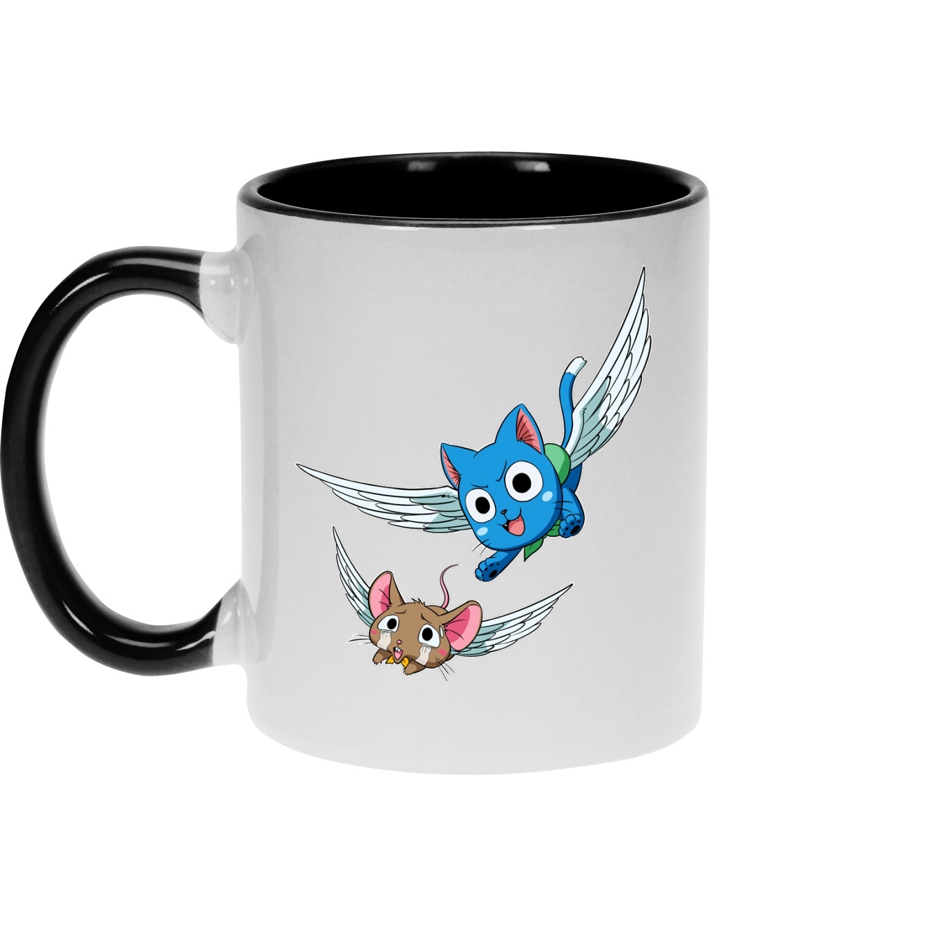 Mugs Fairy Tail Parodique Happy Lexceed Chat Volant La Chasse