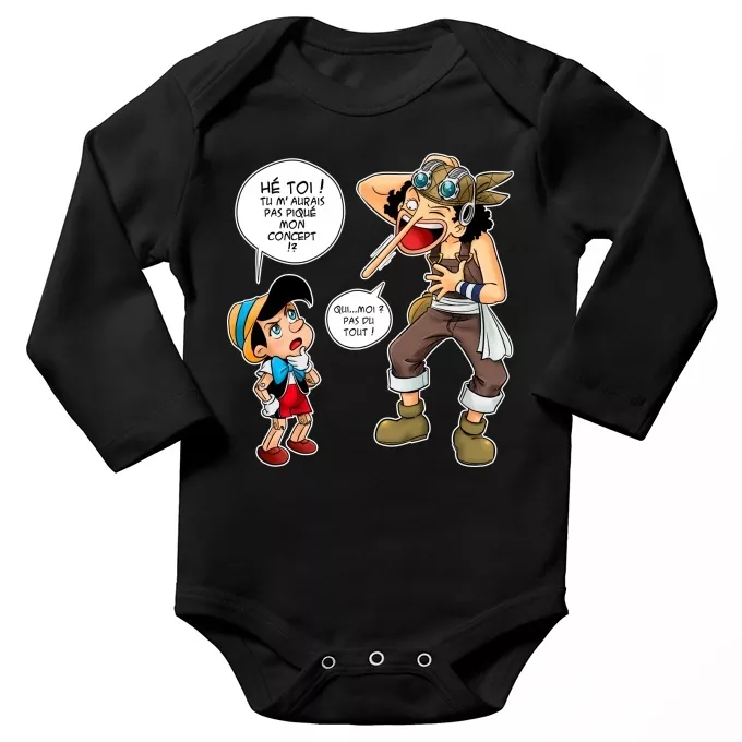 Body Bébé Manches Longues One Piece Parodique Usopp Menteur Menteur Parodie One Piece - 