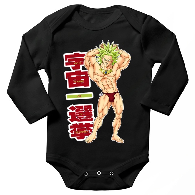 Dragon Ball Z Dbz Parody Black Long Sleeved Baby Bodysuit Broly Funny Dragon Ball Z Dbz Parody High Quality Babygrow Size 356 Ref 356