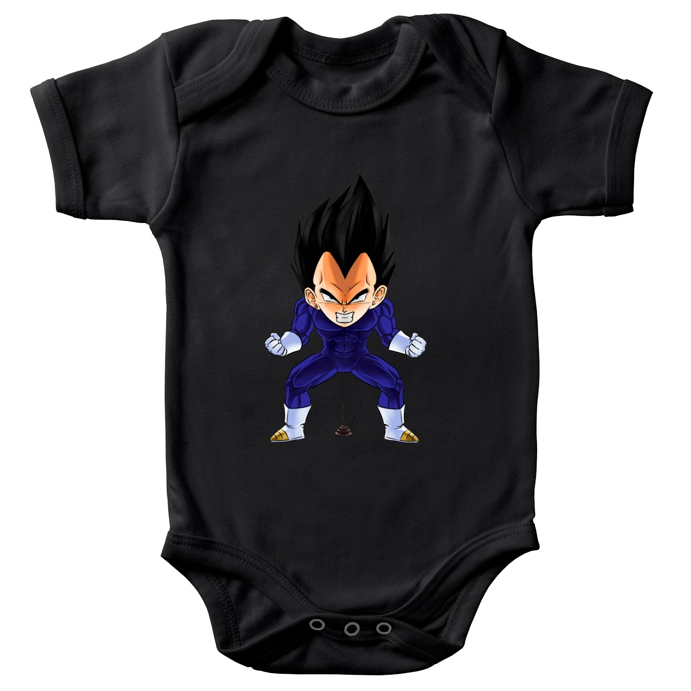 Dragon Ball Z Dbz Parody Black Short Sleeved Baby Bodysuit Vegeta Funny Dragon Ball Z Dbz Parody High Quality Babygrow Size 69 Ref 69