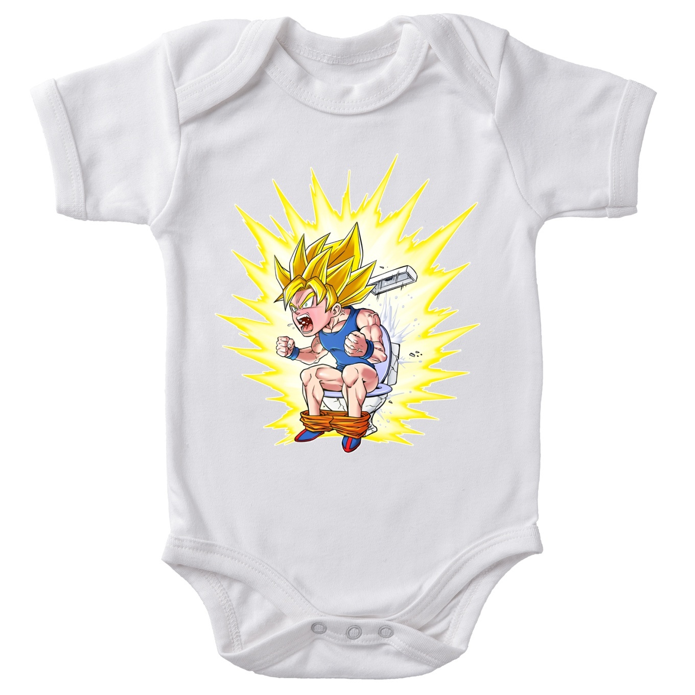 Dragon Ball Super Parody White Short-sleeved baby bodysuit - Son Goku Super  Saiyajin (Funny Dragon Ball Super Parody - High Quality Babygrow - Size  1192 - Ref : 1192)