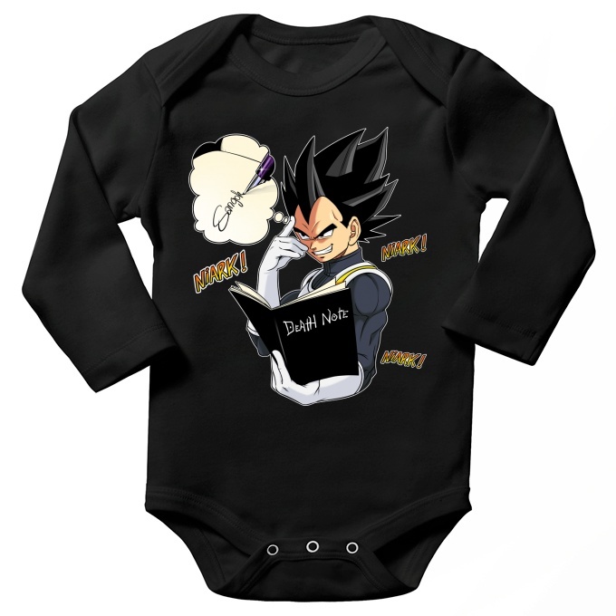 Body Bebe Manches Longues Parodie Dragon Ball Super Vegeta De Dragon Ball Super Et Le Death Note