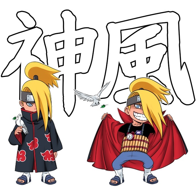 Stickers D co Manga - Parodie de Deidara Ninja de l