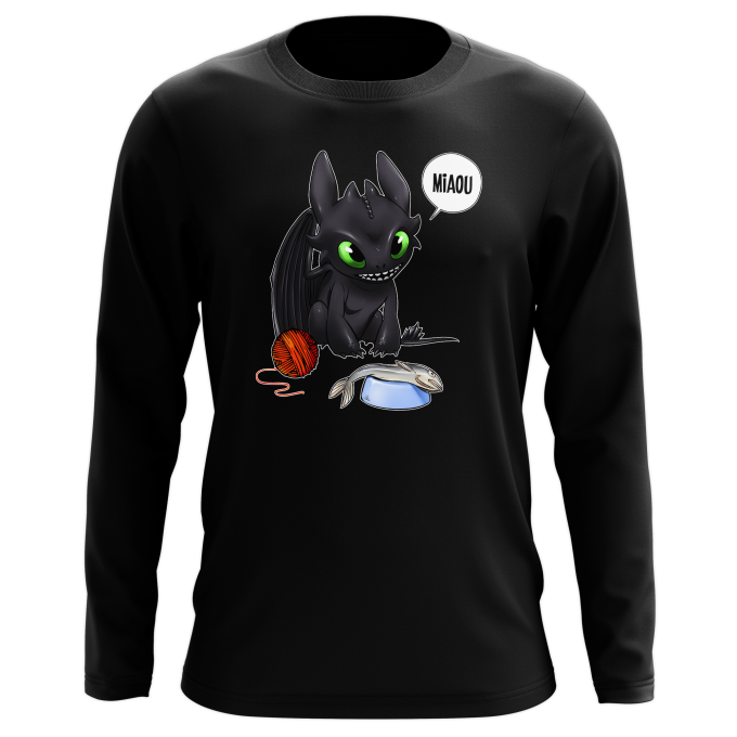 How To Train Your Dragon Parody Black Long Sleeved T Shirt Toothless The Dragon Funny How To Train Your Dragon Parody High Quality T Shirt Size 1035 Ref 1035