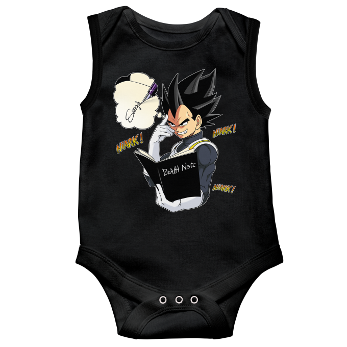 Body Bebe Sans Manches Parodie Dragon Ball Super Vegeta De Dragon Ball Super Et Le Death Note