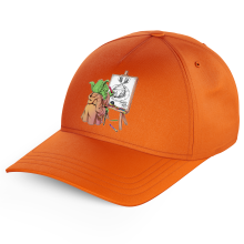 One Piece Parody Orange Kid Cap - Eiichiro Yoda drawing Luffy upside down.  (Funny One Piece Parody - High Quality Cap - 1058 - Ref : 1058)