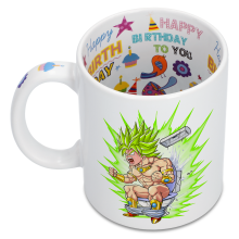 Dragon Ball Super Parodic Mug with Black handle and Black interior - Broly  Super Saiyajin (Funny Dragon Ball Super Parody - High Quality Mug - Ref :  1191)