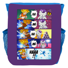 Blue Backpack for Children 4 to 6 years old - Parody Dragon Ball Z - DBZ -  Son Goku evolutionary theory (High quality children's schoolbag - printed