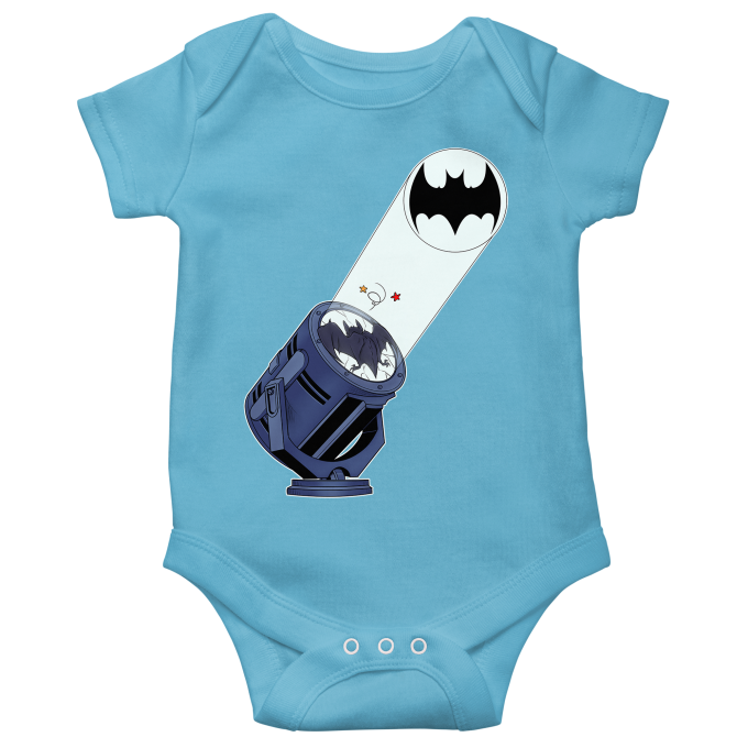 Traje de bebé Azul de manga corta (chicos) parodia de Batman - Batman -  Bat-Signal (Traje de bebé de primera calidad en la talla 426 - impresa en  Francia - Réf : 426)