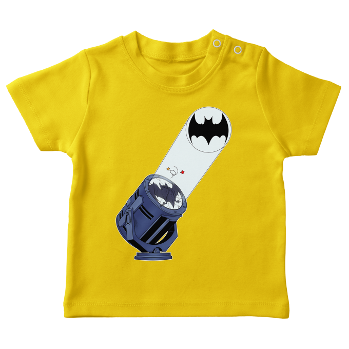 Batman;Dark Night Parody Yellow Baby's T-shirt - Batman - Bat-Signal (Funny  Batman;Dark Night Parody - High Quality T-shirt - Size 426 - Ref : 426)