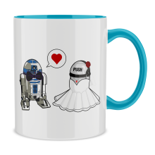 Star Wars Parodic Mug with Blue handle and Blue interior - R2-D2 (Funny  Star Wars Parody - High Quality Mug - Ref : 382)