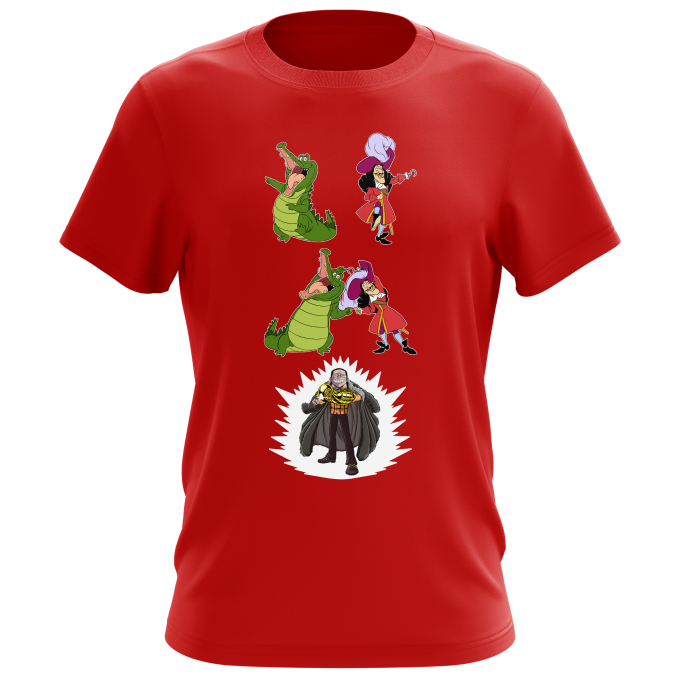 One Piece Parody Red Men S T Shirt Sir Crocodile And Captain James Hook Funny One Piece Parody High Quality T Shirt Size 486 Ref 486