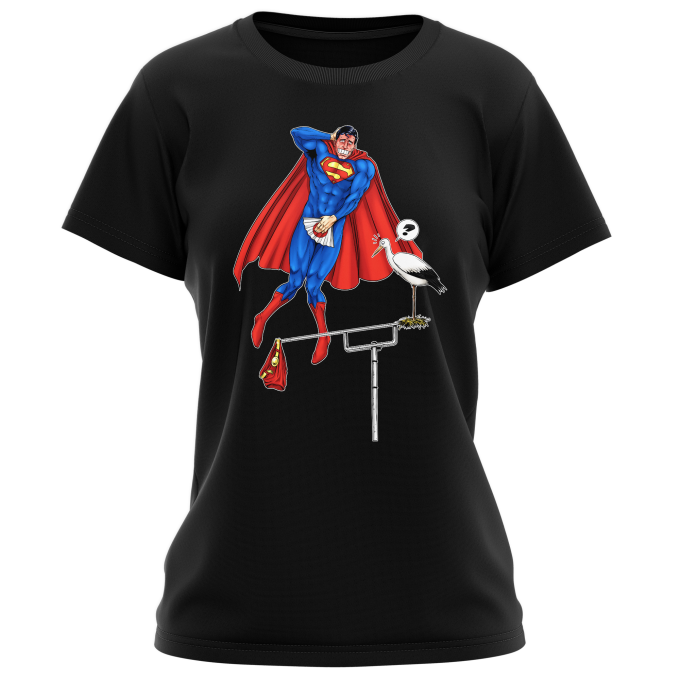 Women's Black Superman Man of Steel Costume T-Shirt Pink Cape JR Size  Medium