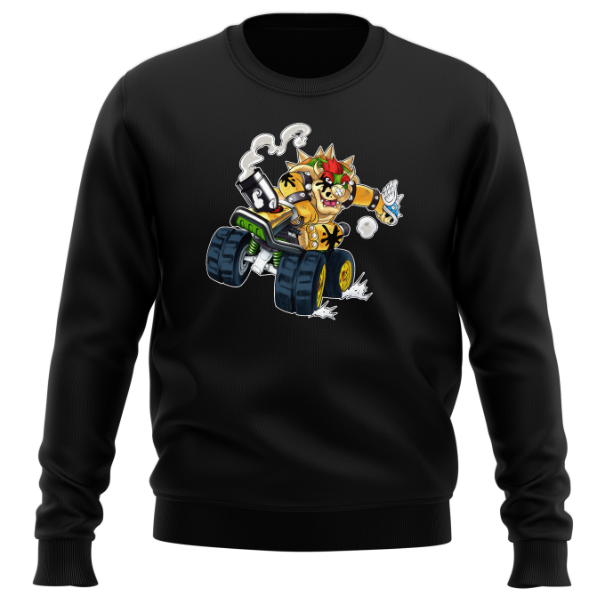 Bowser (Funny Mario Kart Parody - High Quality Pullover - Size 765 - Ref