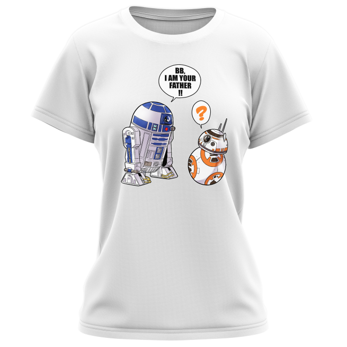 Star Wars Parody White Women\'s T-shirt - R2-D2 and BB-8 (Funny Star Wars  Parody - High Quality T-shirt - Size 862 - Ref : 862)