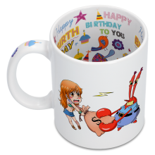 One Piece Parodic Happy Birthday Mug with Designed handle, interior and  exterior - Luffy and Gollum - My Precious (Funny One Piece Parody - High