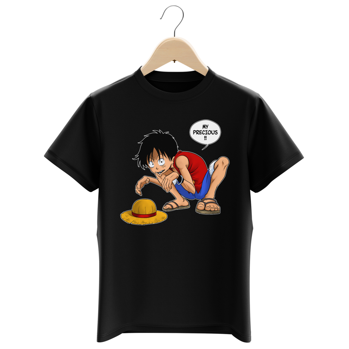 Funny One Piece The Lord Of The Rings Kids T Shirt Monkey D Luffy And Gollum One Piece The Lord Of The Rings Parody Ref 744